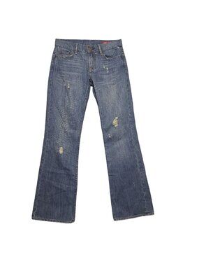 X2 Denim Size 4 Laboratory Flare Leg Medium Blue Distressed Jeans Casual